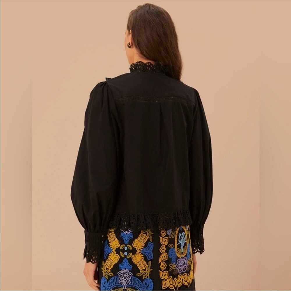 FARM Rio Black Lace Top - Picture 3 of 6